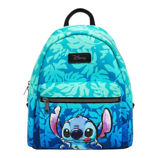 Loungefly Mini Backpack Stitch Blue Tropical Leaves Lilo & Stitch