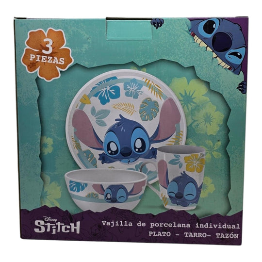Siglo 21 Vajilla 3 Pz Plato, Taza Y Tazón Lilo & Stitch