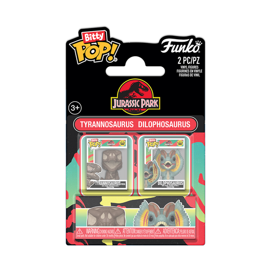 Funko Bitty Pop 2 Pack! Tyrannosaurus Fossil & Dilophosaurus Jurassic Park