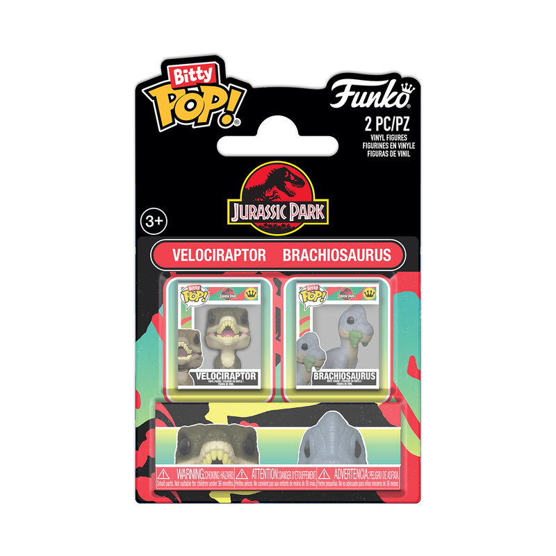 Funko Bitty Pop 2 Pack! Velociraptor & Brachiosaurus Jurassic Park