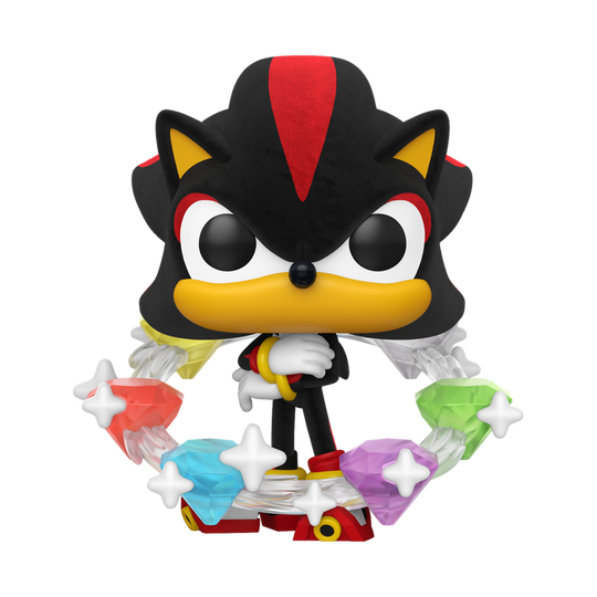 Funko Pop Shadow With Emeralds #1300 Exclusivo Flocked Sonic The Hedgehog