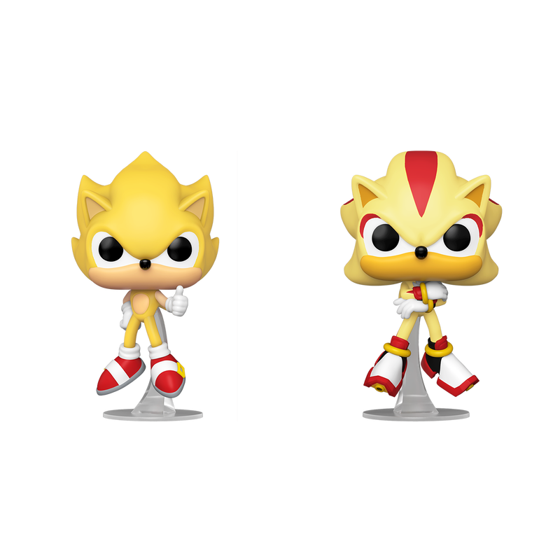 Funko Pop 2 Pack! Super Sonic & Super Shadow Exclusivo Flocked Sonic The Hedgehog