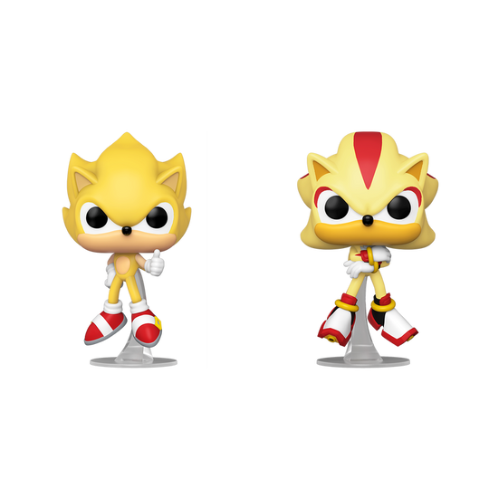 Funko Pop 2 Pack! Super Sonic & Super Shadow Exclusivo Flocked Sonic The Hedgehog