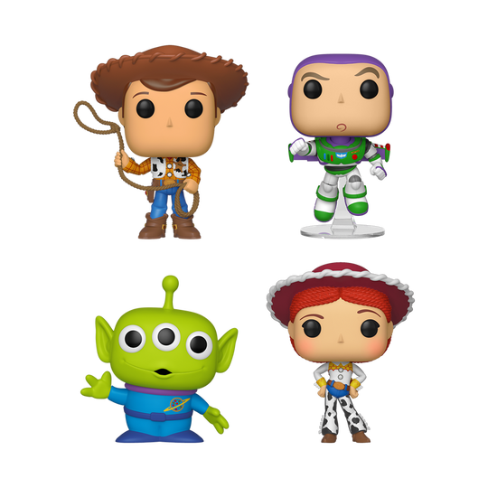 Funko Pop 4 Pack! Woody / Buzz Lightyear / Alien / Jessie Toy Story