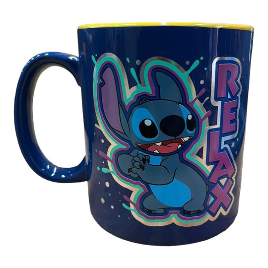 Siglo 21 Taza Azul Con Amarillo Stitch Relax Lilo & Stitch