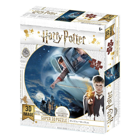 New Arrival Prime 3D Puzzles Rompecabezas Lenticular Harry Potter Y Ron En El Ford Anglia 300Pz Harry Potter
