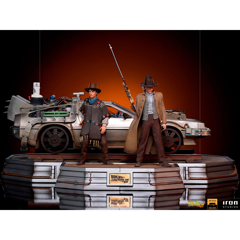 Iron Studios Estatuilla Delorean Ill Full Set Escala 1:10 Volver Al Futuro