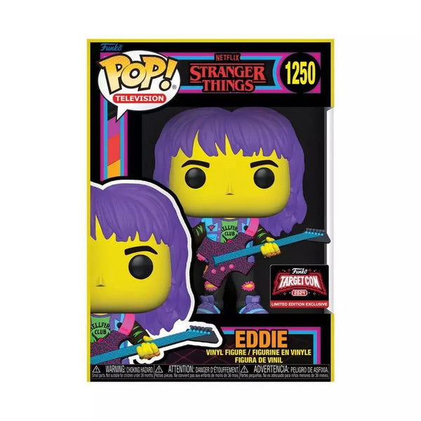 Funko Pop Eddie #1250 Exclusivo Blacklight Stranger Things